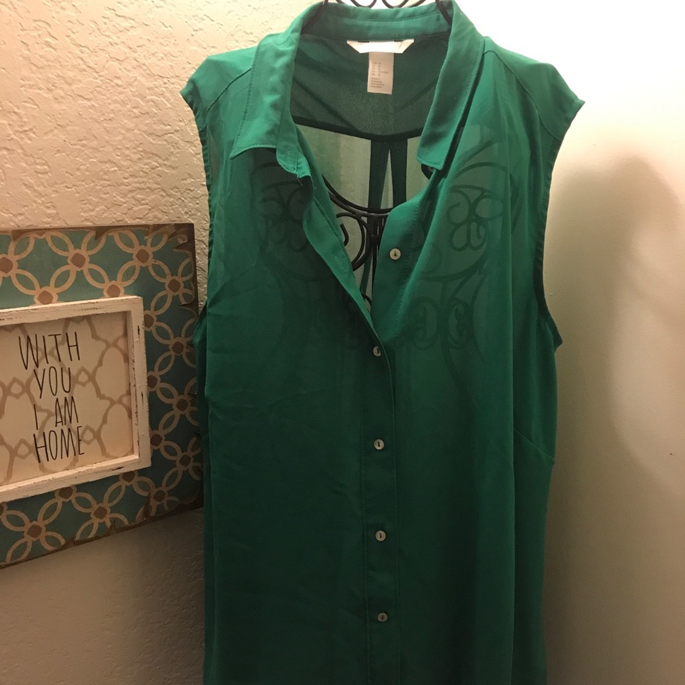H&M Sheer Sleeveless Blouse
